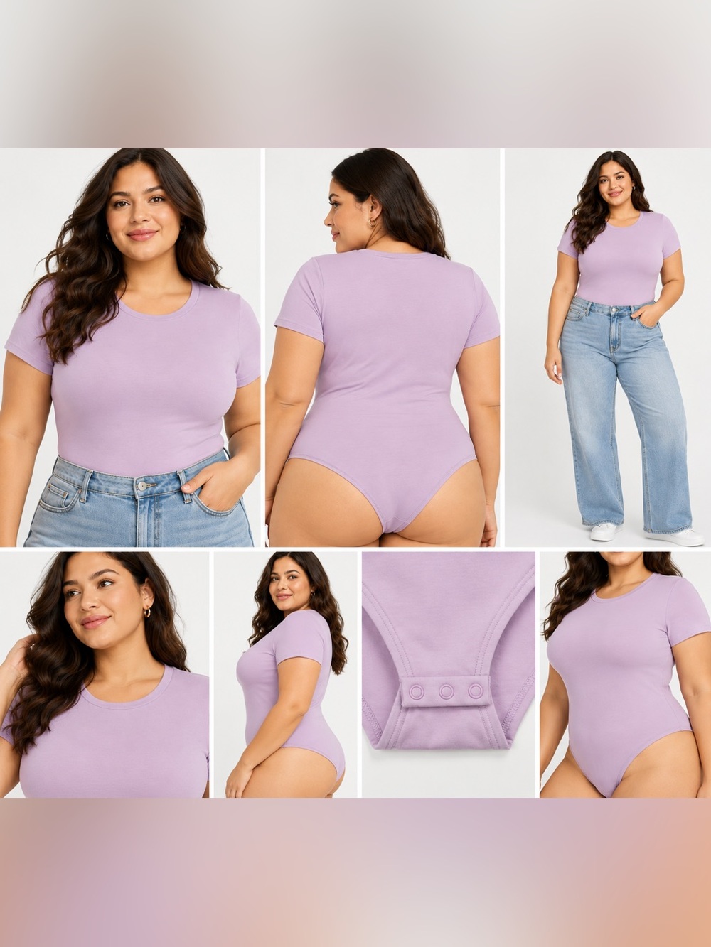 GAP Lavender Bodysuit XXL Short Sleeve Stretch Cotton Crewneck